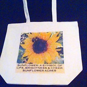 Tote Bag Sunflower & Bee Original Photo Custom Bag One of a Kind New Cheerful